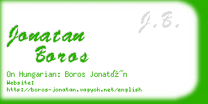 jonatan boros business card